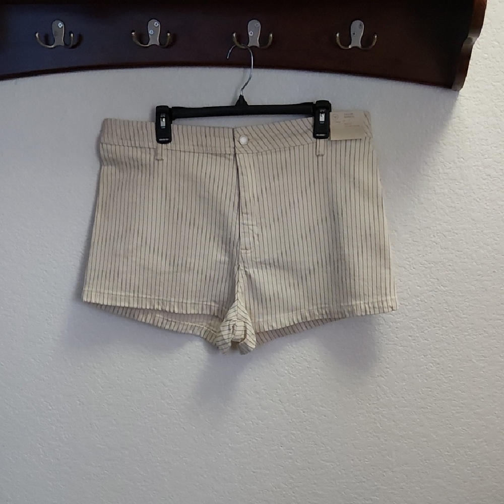 Universal Thread Cream Striped High Waist Shorts
